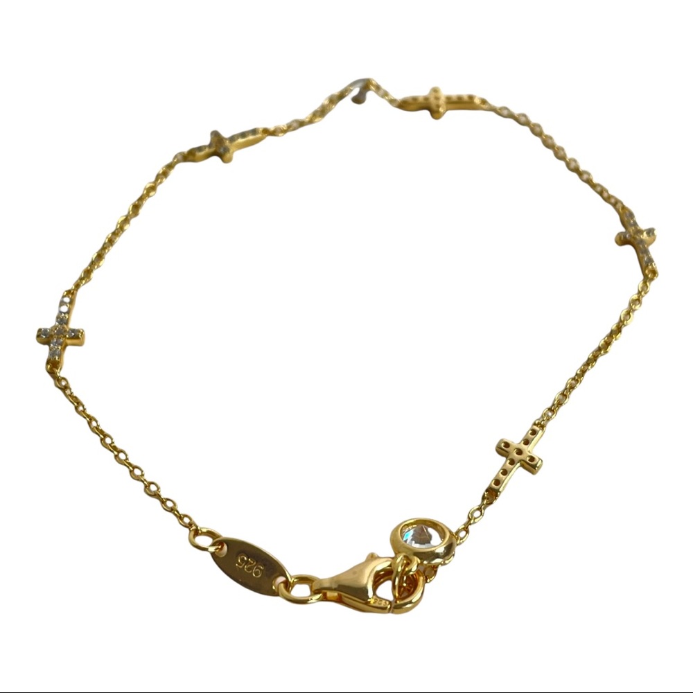 NWT Lafonn Gold Sideways Cross Bracelet